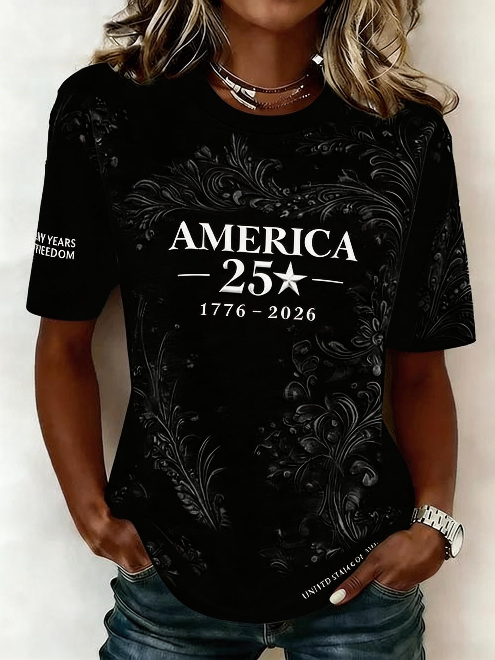 America 250th Anniversary Printed T-Shirt