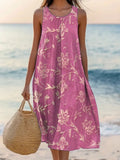 Plants Regular Fit Cotton Simple Dress With No