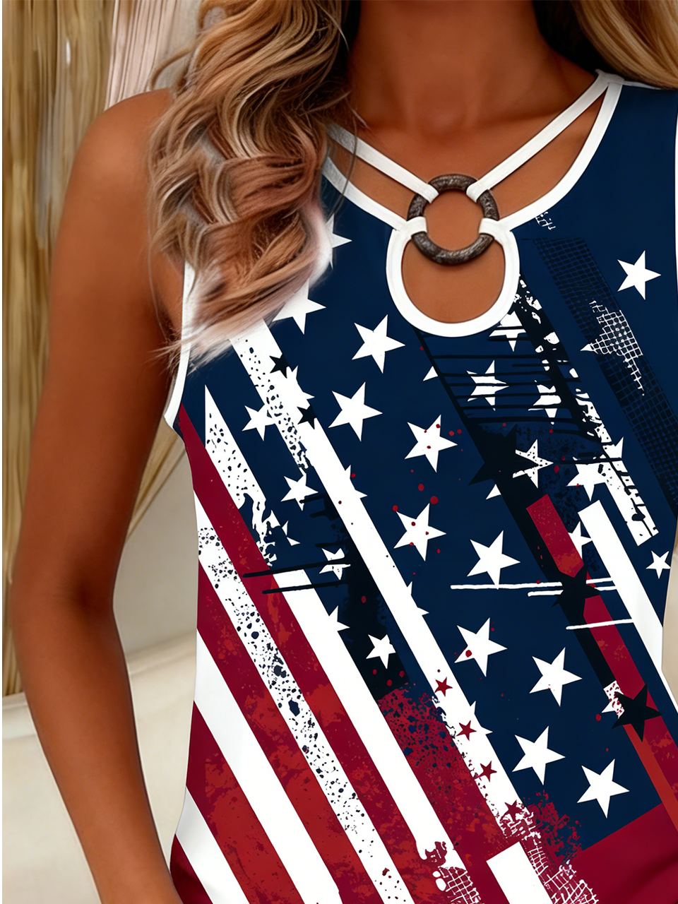 Vintage Others America Flag Loose Tank Top