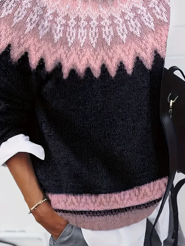 Abstract Simple Crew Neck Sweater