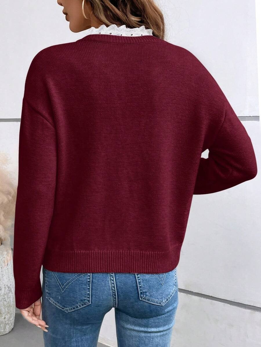 Loose Plain Casual Others Sweater