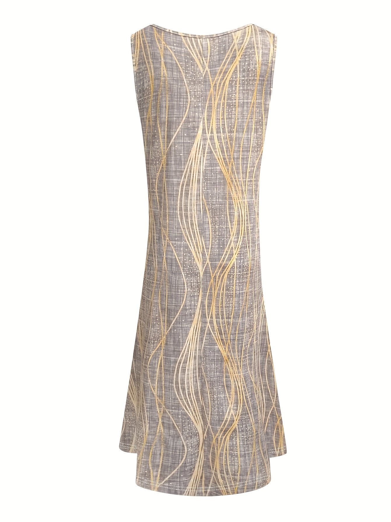 Loose Vintage Crew Neck Dress With No