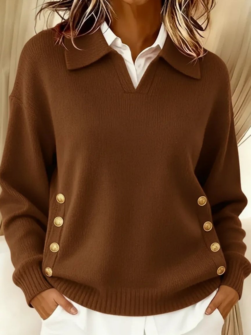 Wool/Knitting Loose Simple Shawl Collar Sweater