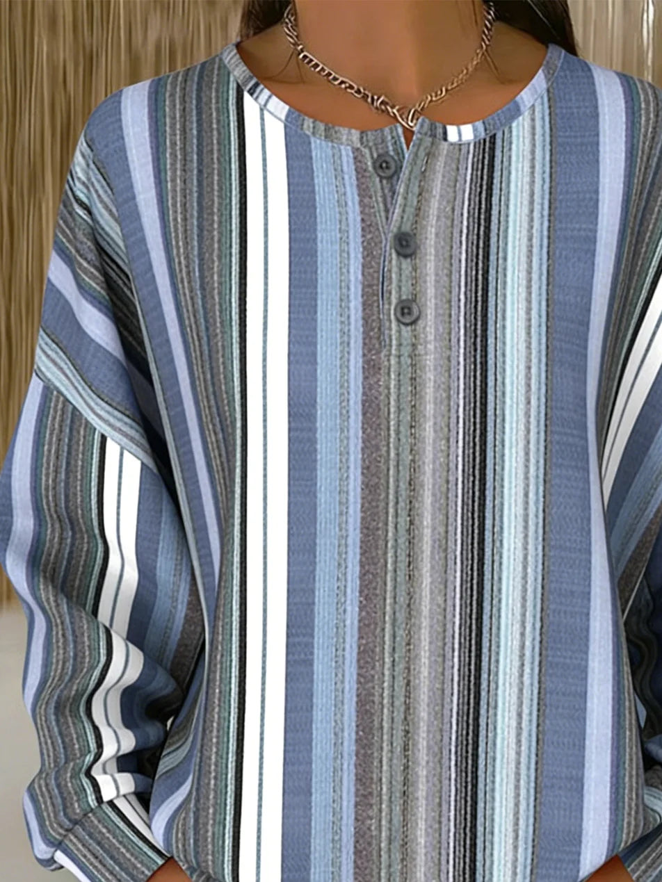 Casual Loose Others Striped Sweatshirt