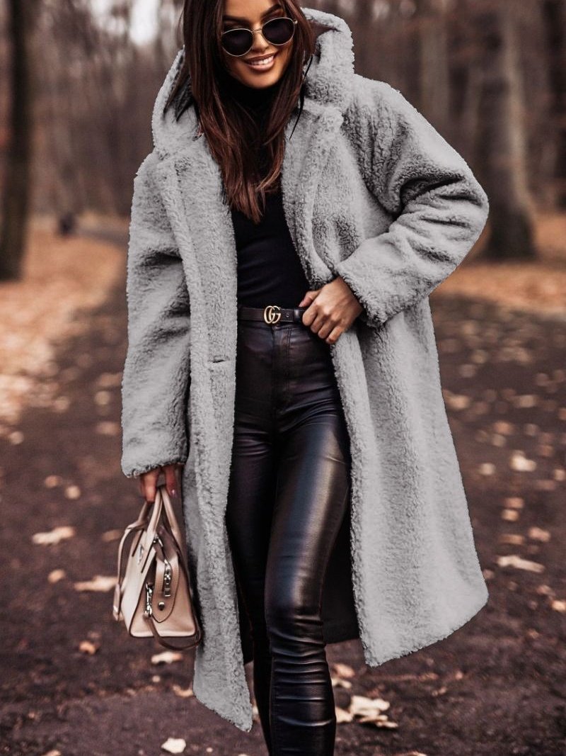 Plain Split Joint Lady Romance Coat