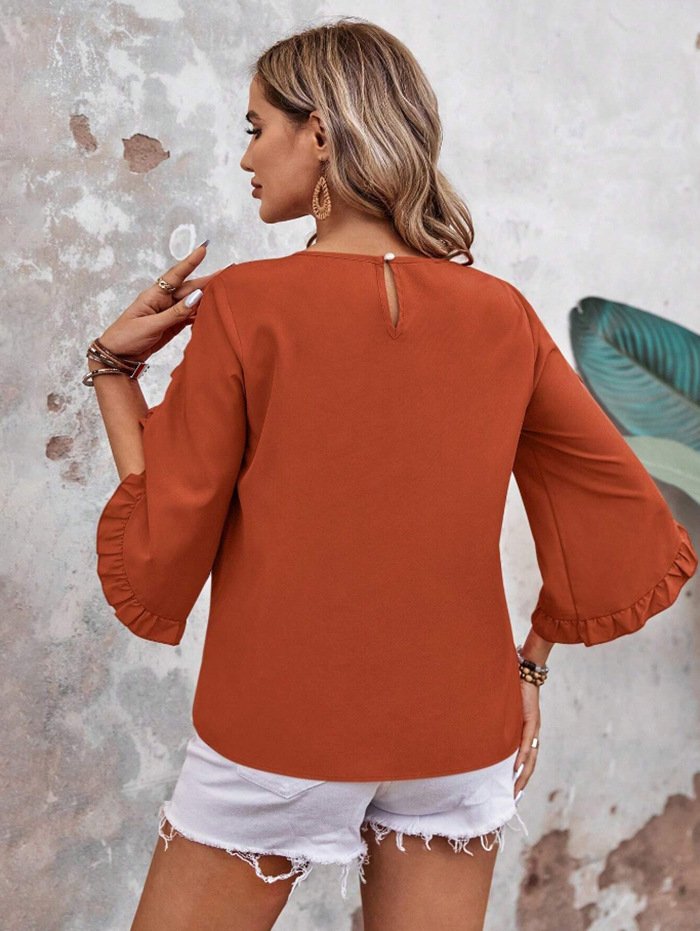 Crew Neck Casual Loose Plain T-Shirt