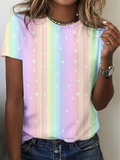 Women's Short Sleeve T-shirt Summer As Picture Star Printing Jersey Crew Neck Daily Going Out Casual Top
