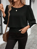 Loose Crew Neck Plain Elegant Cardigan
