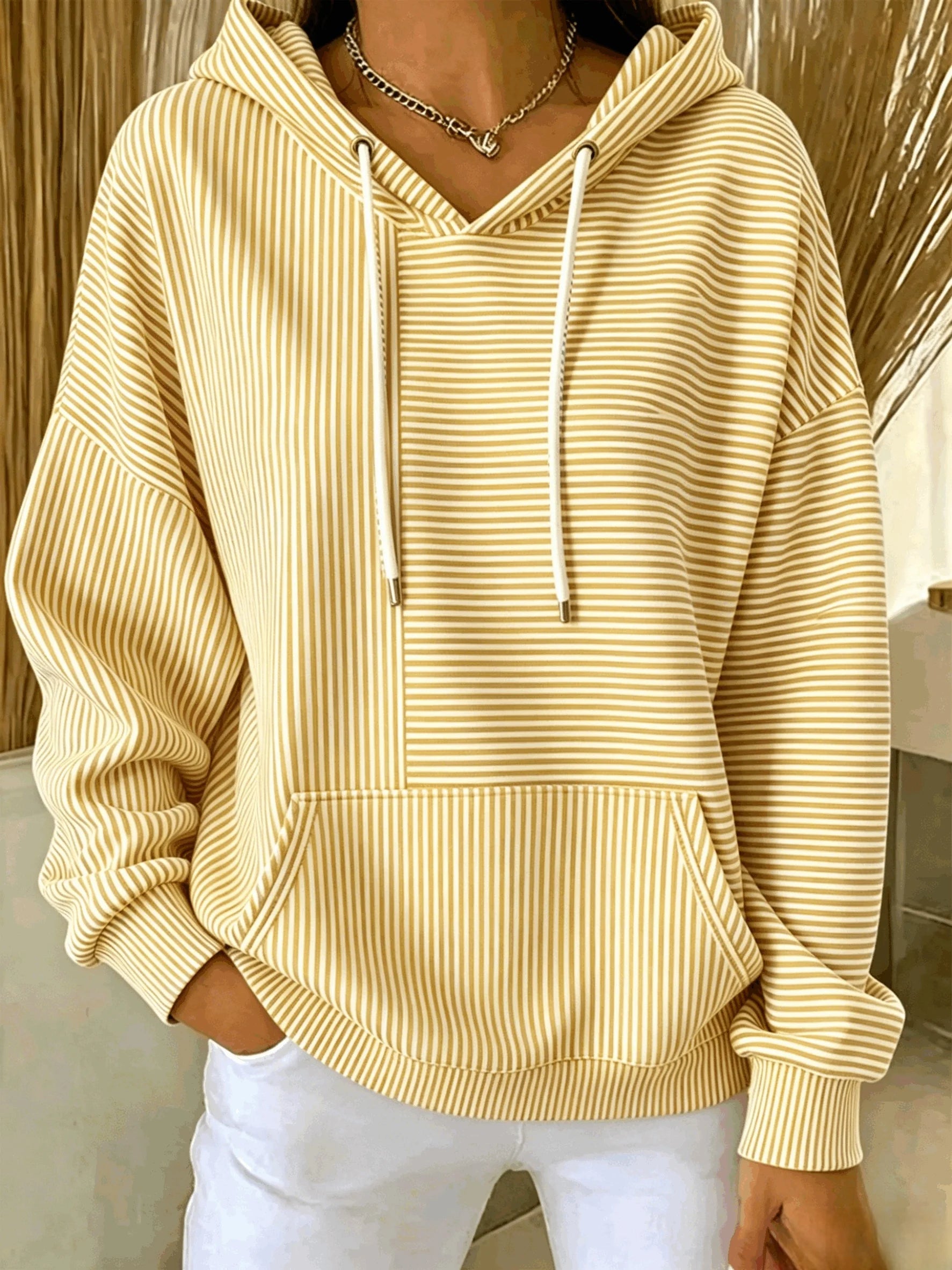 Striped Hoodie Loose Casual Hoodie