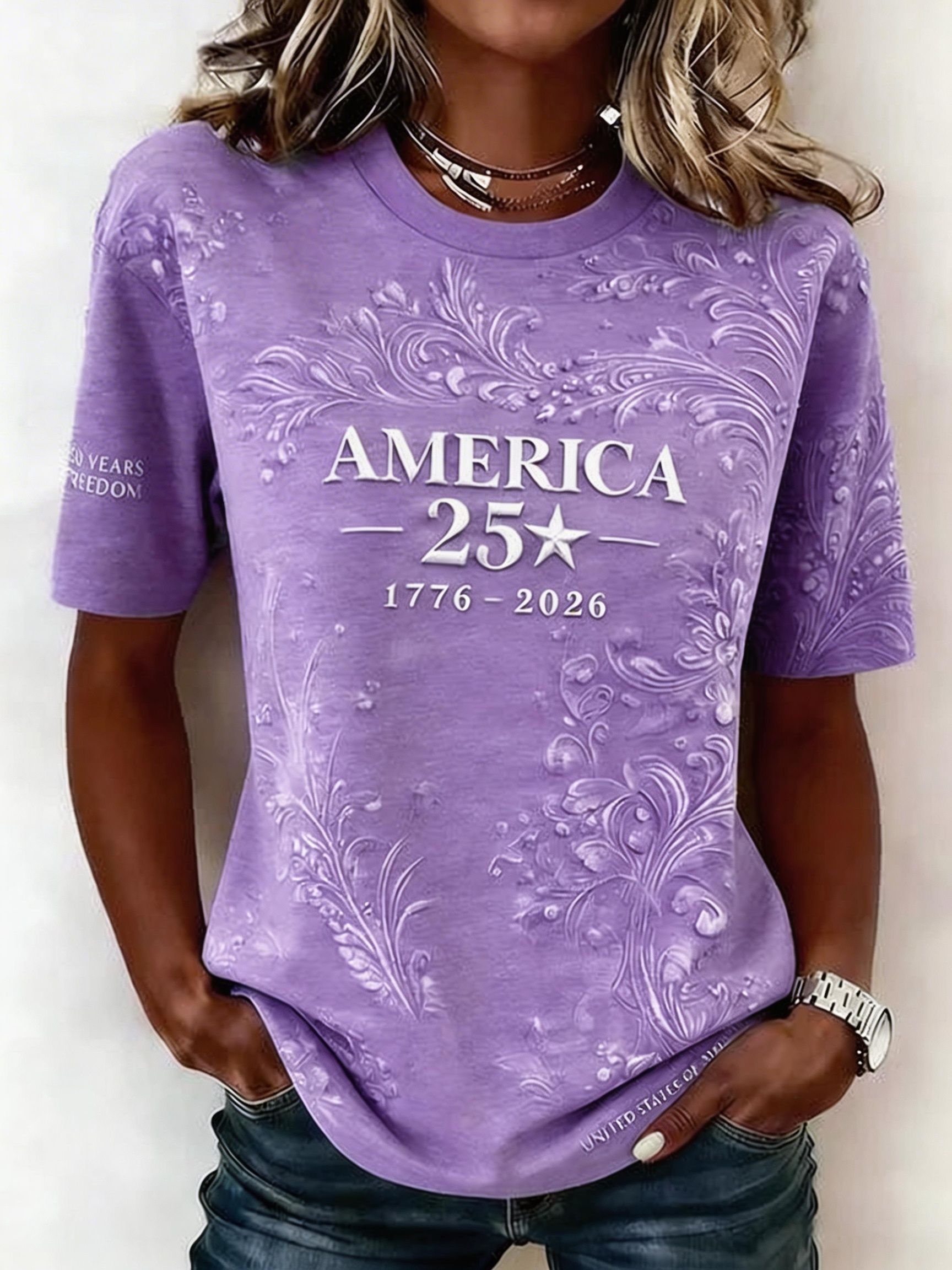 America 250th Anniversary Printed T-Shirt