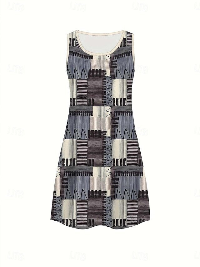 Cotton Regular Fit Colorblock Casual Dress With No