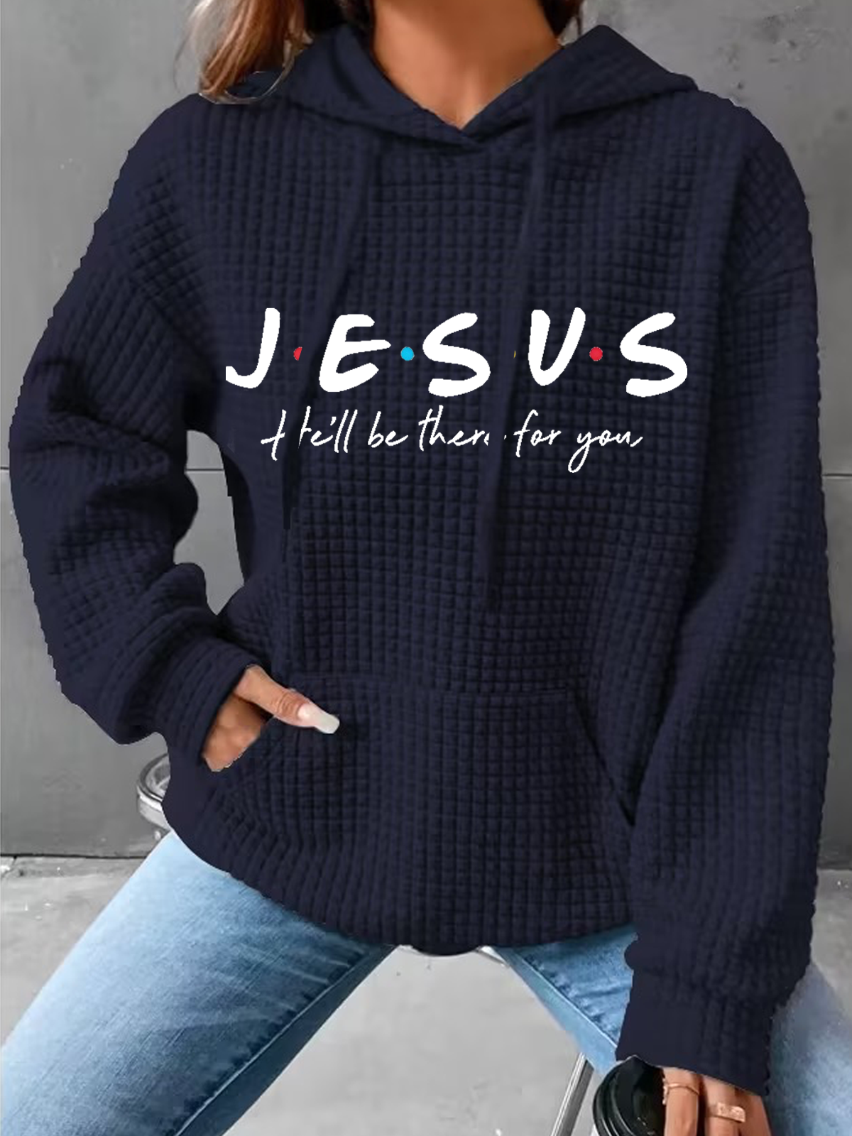 Women'S Jesus He Will Be There For You Printed Loose Casual Hoodie