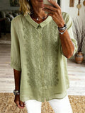 Elegant Linen Blend Shawl Collar Shirt