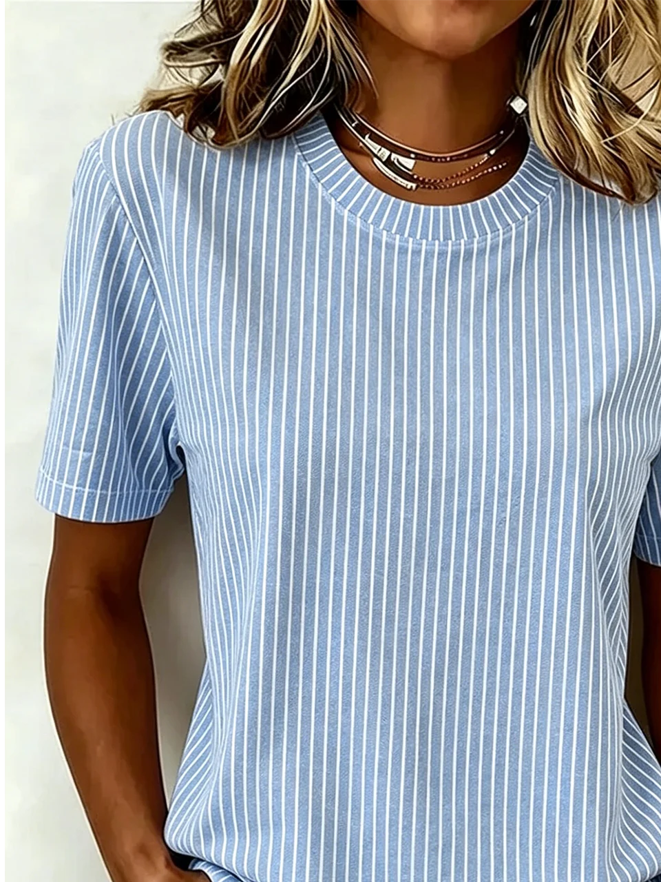 Casual Crew Neck Cotton T-Shirt