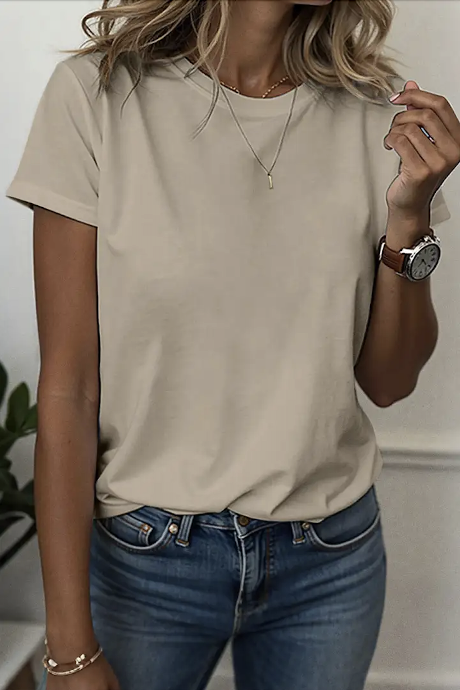 Regular Fit Cotton Crew Neck Casual T-Shirt