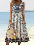 Regular Fit Cotton Floral Casual Dress With No