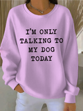 Letter Pattern Casual Crew Neck Cotton-Blend Sweatshirt