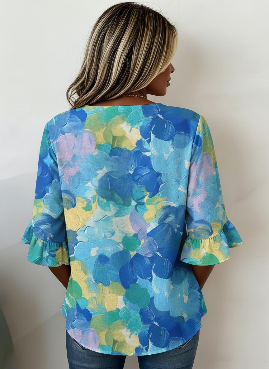 V Neck Regular Fit Casual Blouse
