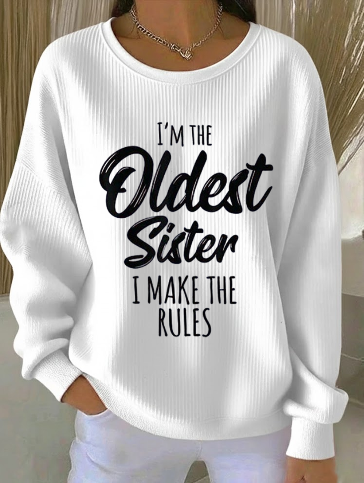 Printing Text Letters Casual Sweatshirt