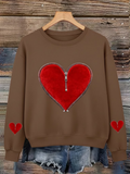 Heart/Cordate Casual Loose Printing Sweatshirt