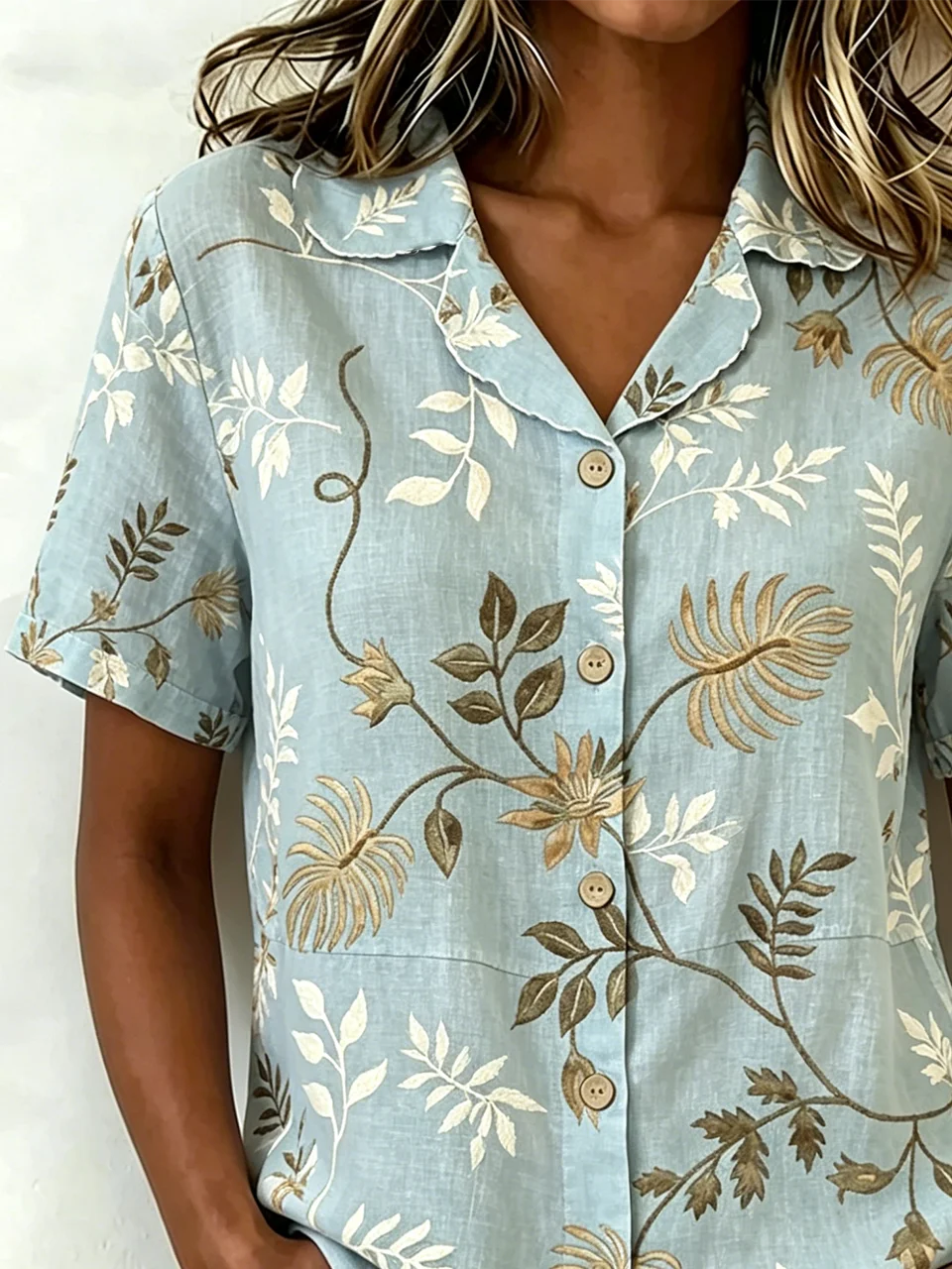 Shawl Collar Loose Floral Vintage Shirt