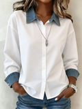 Casual Plain Shawl Collar Shirt