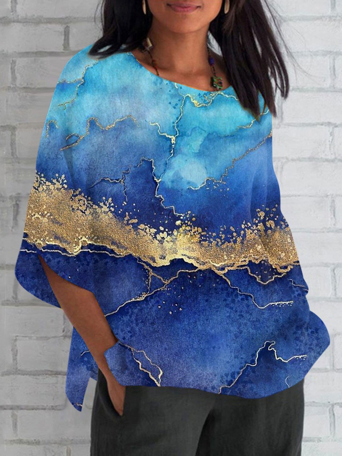 Women's Short Sleeve T-shirt Summer Plain Printing V Neck Daily Going Out Casual Top