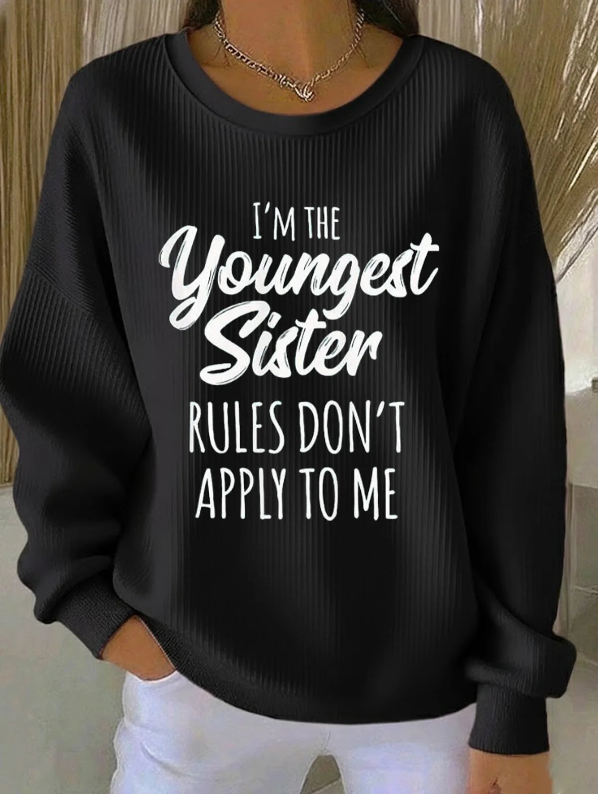 Text Letters Printing Casual Sweatshirt