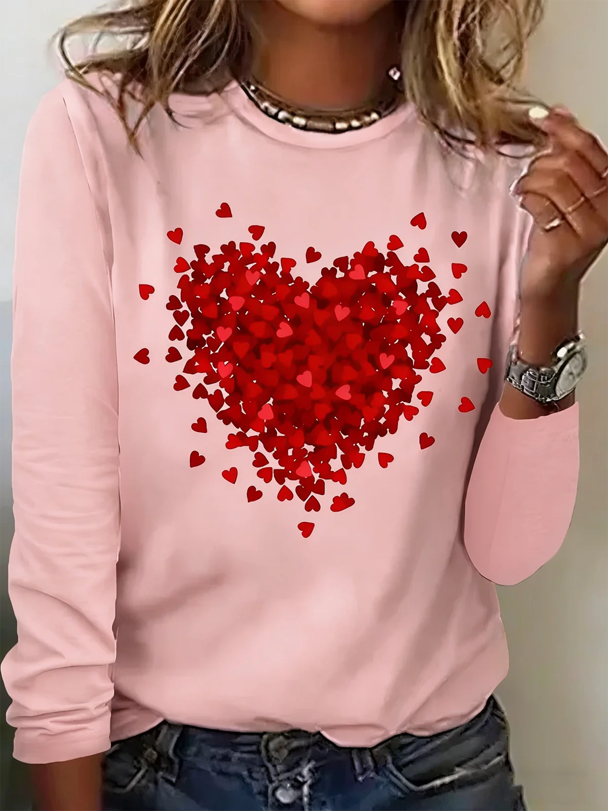 Casual Long Sleeve Round Neck T-Shirt