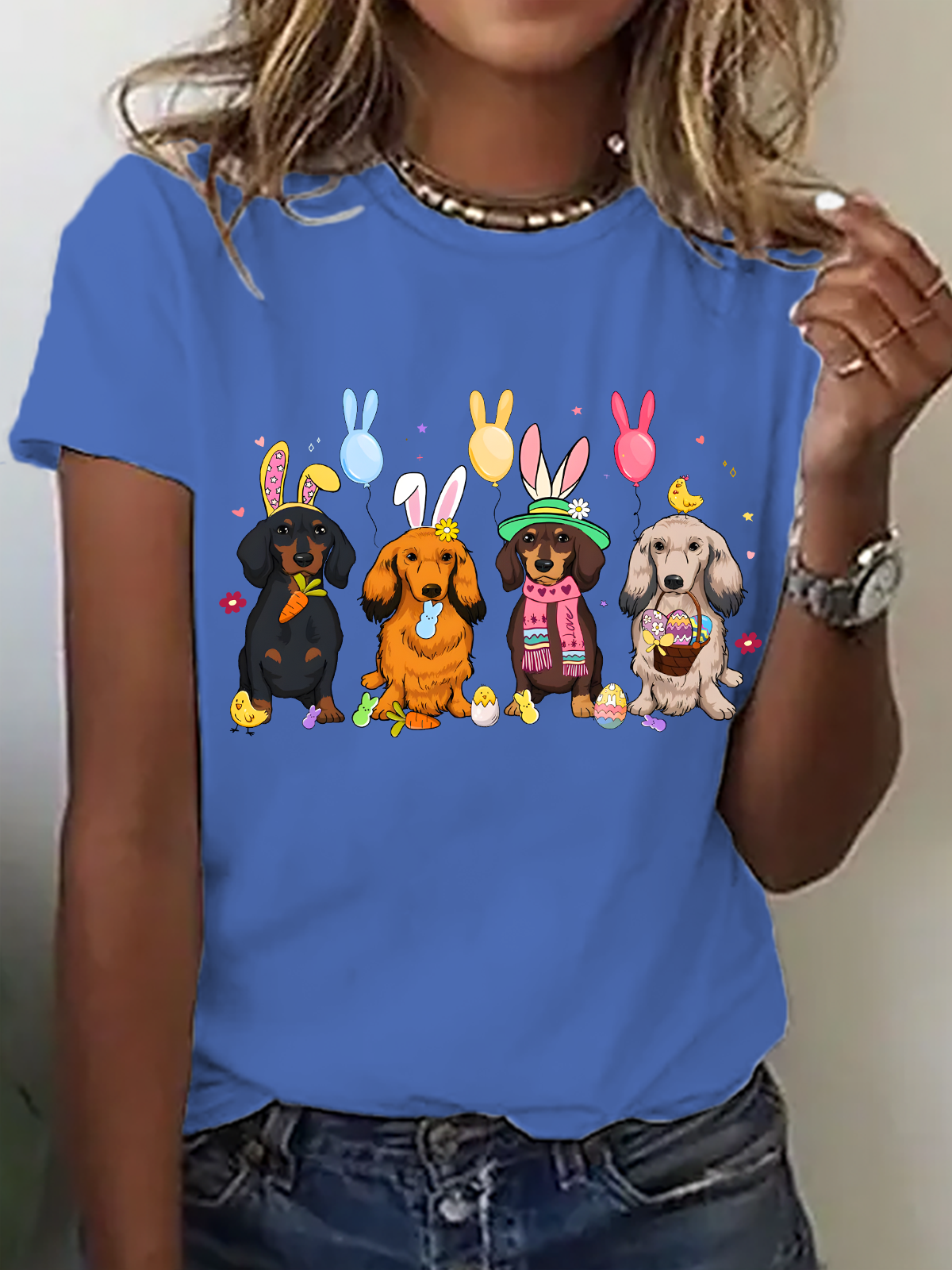 Easter Dachshund Cotton T-Shirt