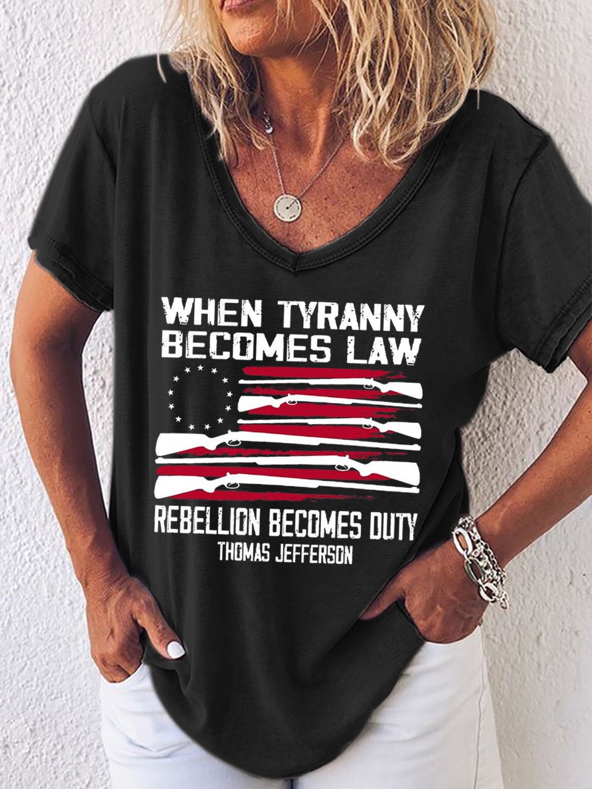 When Tyranny Becomes Law Rebellion Becomes Duty Women's Casual T-shirt