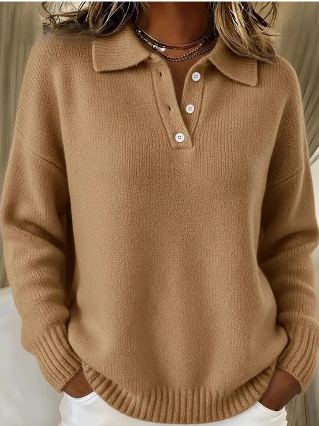 Shawl Collar Loose Casual Plain Sweater