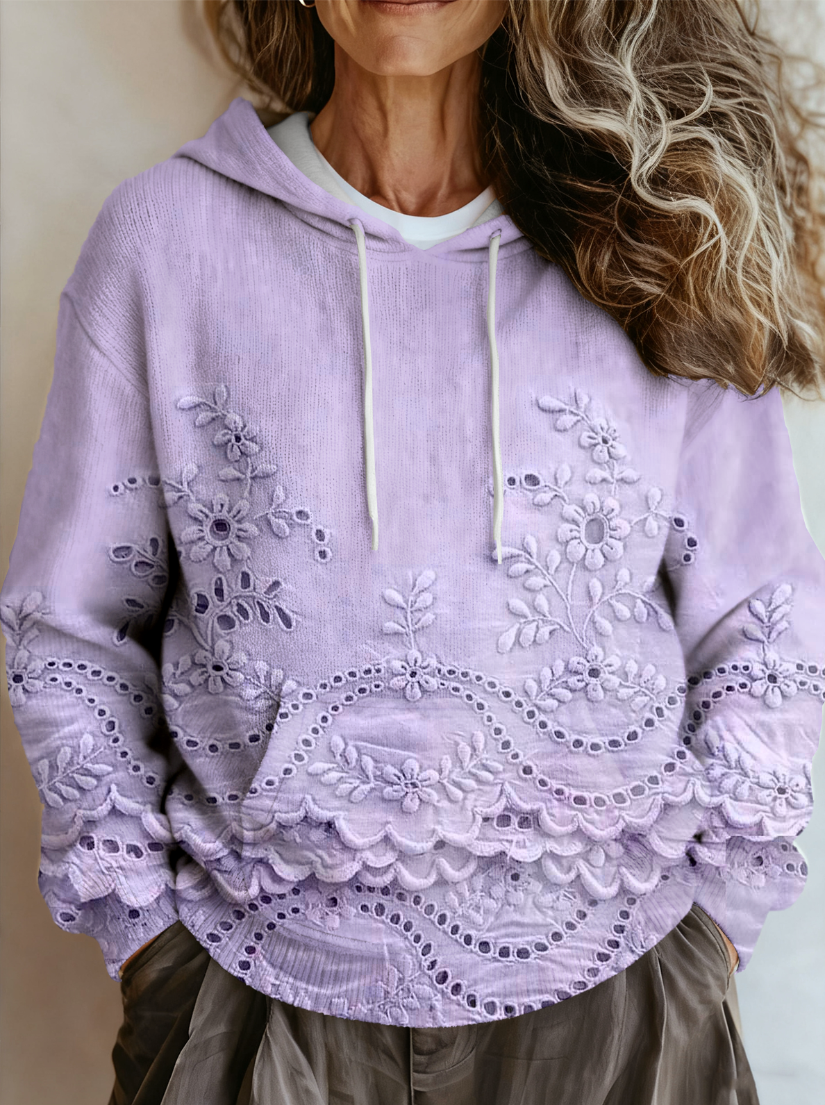 Casual Loose Gradient Pattern Hoodie