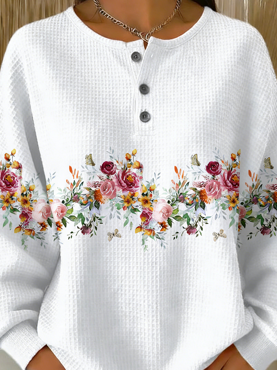 Gradient Pattern Loose Others Casual Sweatshirt