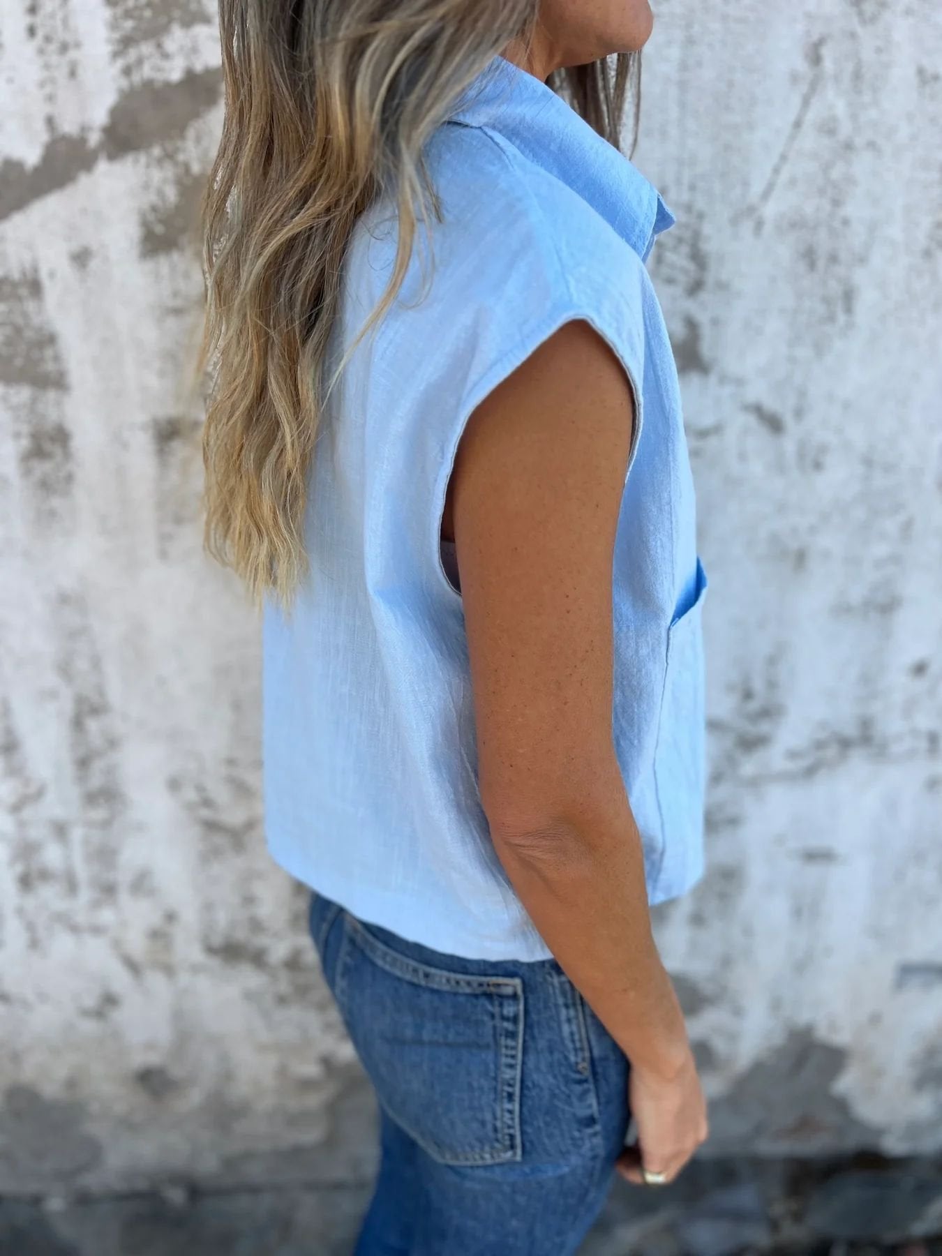 Women's Short Sleeve Shirt Summer Khaki Plain Buckle Cotton Shawl Collar Daily Going Out Casual Top