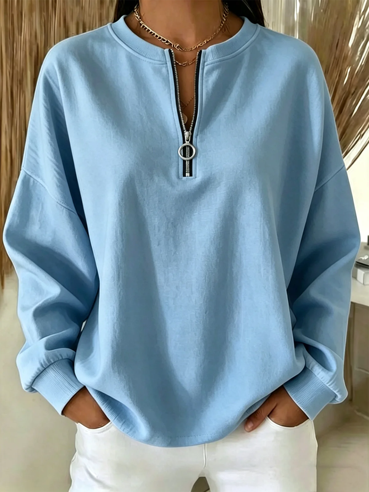 Plain Vintage Crew Neck Sweatshirt