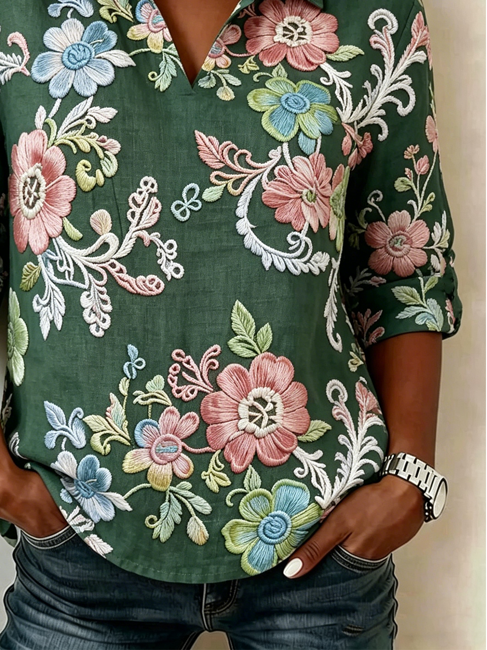 Shawl Collar Loose Vintage Shirt