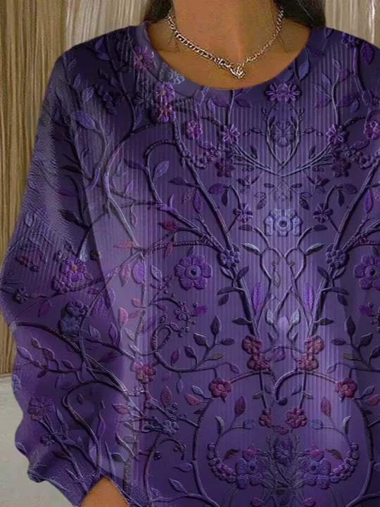 Casual Loose Floral Printing Sweatshirt