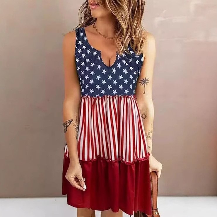 Independence Day Vintage Loose Others Dress