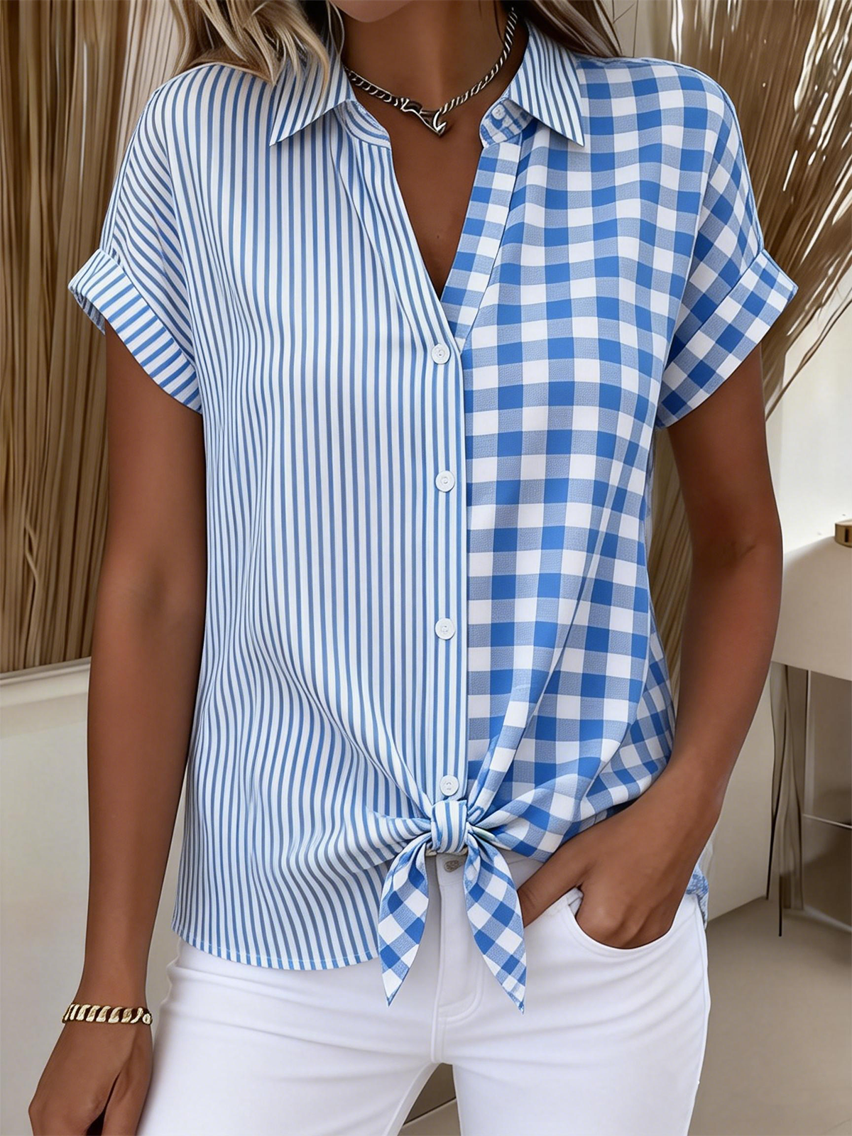 Plaid Elegant Others Loose Shirt