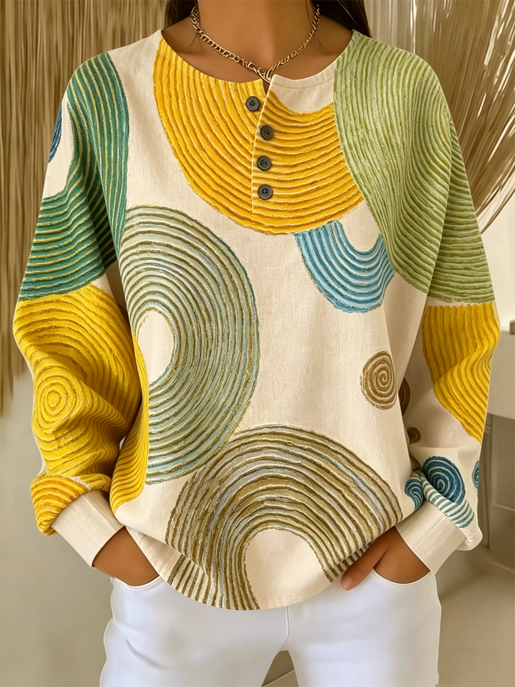 Casual Geometric Others Loose Sweatshirt