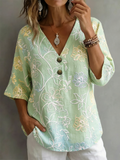 Loose Linen Blend Elegant Shirt