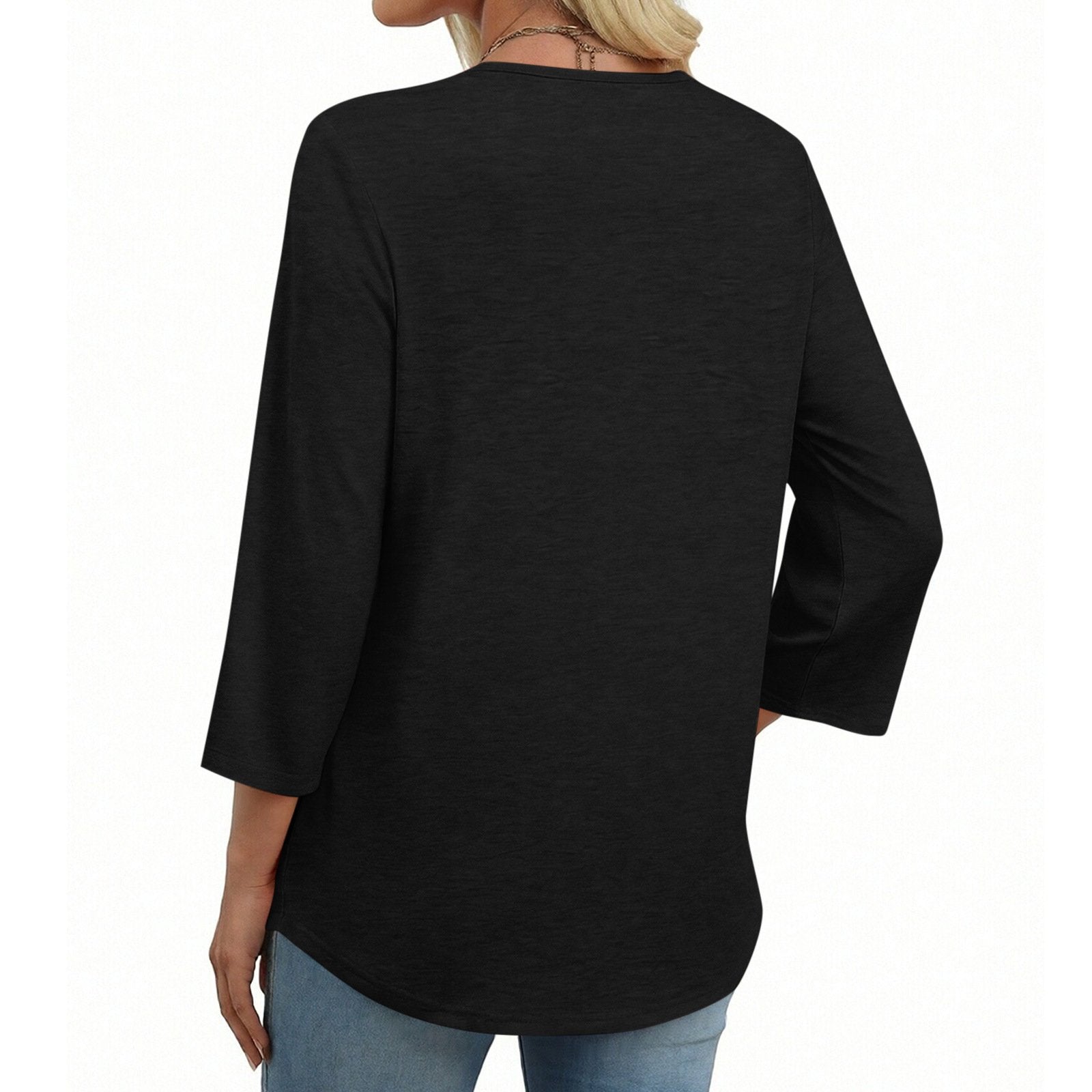 Loose Cotton-Blend Elegant Others T-Shirt
