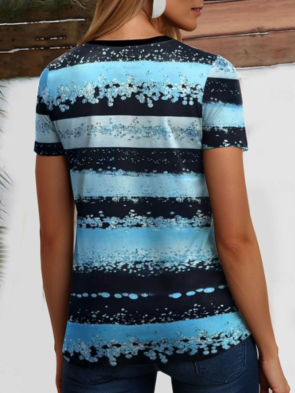 Color Block Casual Regular Fit Cotton T-Shirt