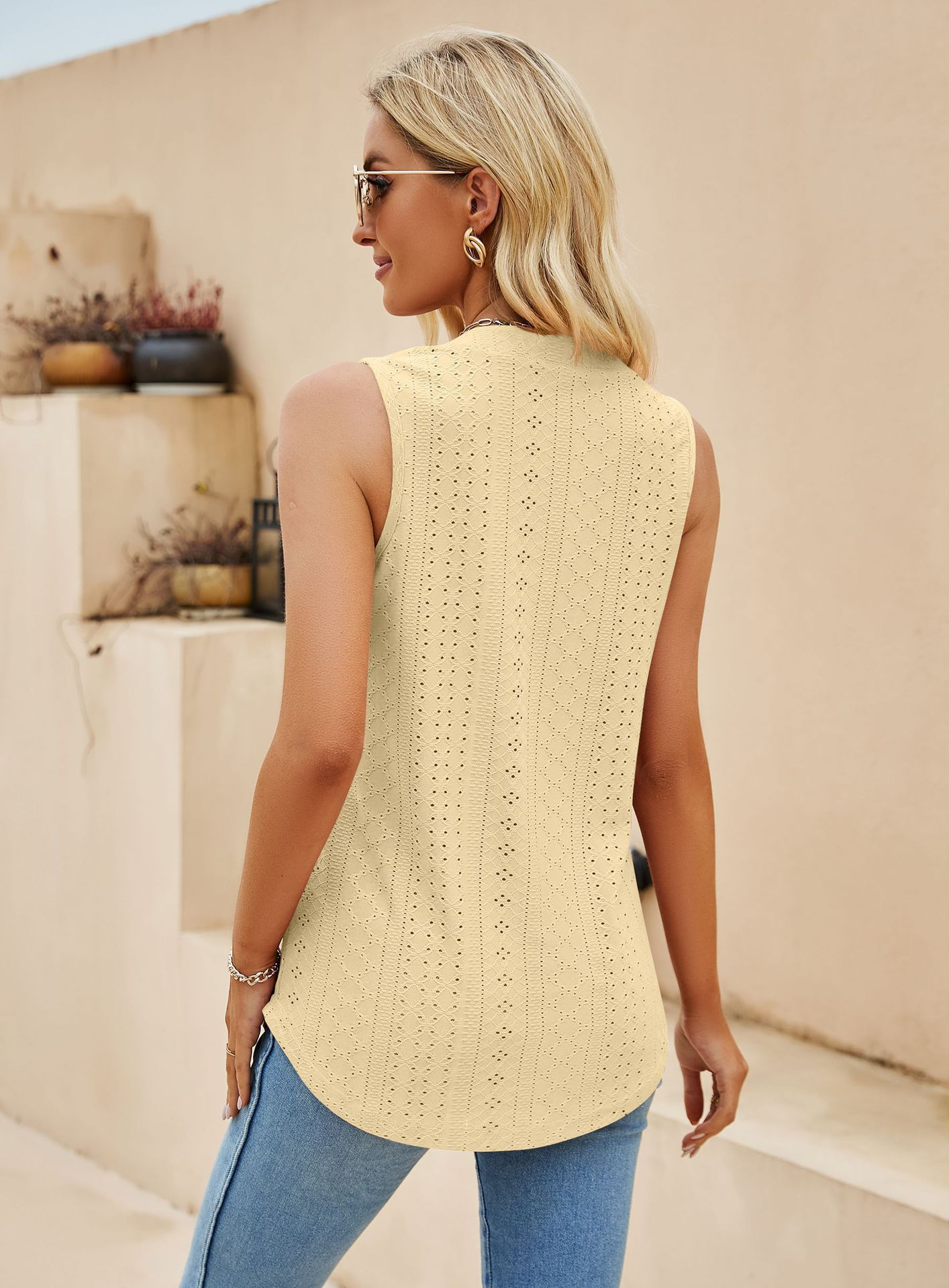 V Neck Sleeveless Summer Going Out Vacation Casual Tank Top