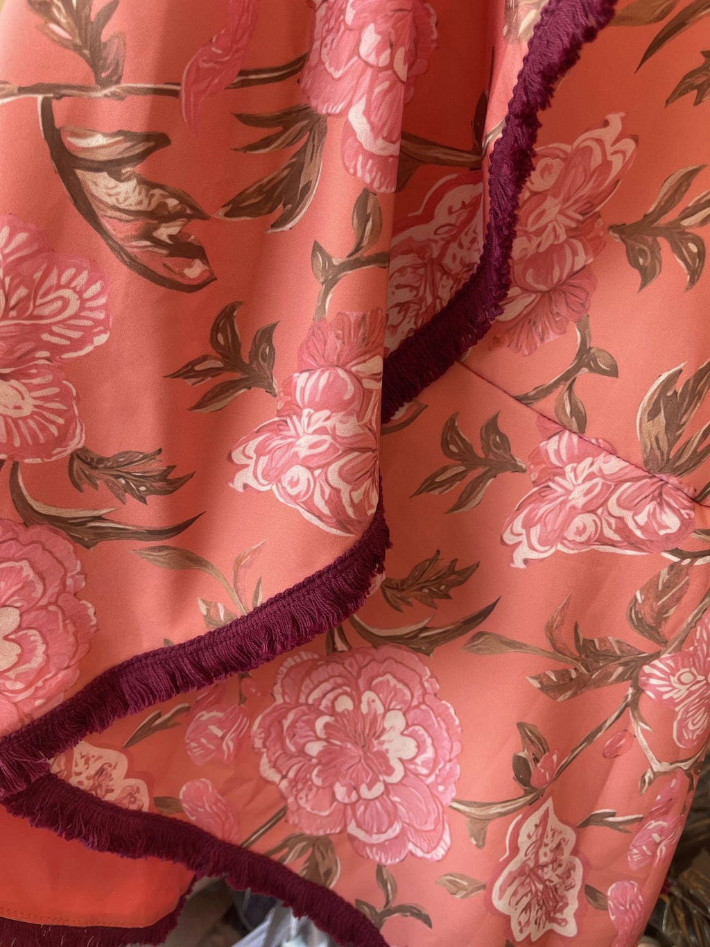 Floral Regular Fit Vintage V Neck Dress With No