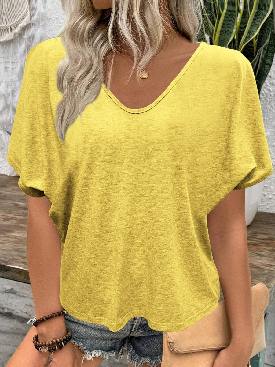 V Neck Cotton Casual T-Shirt