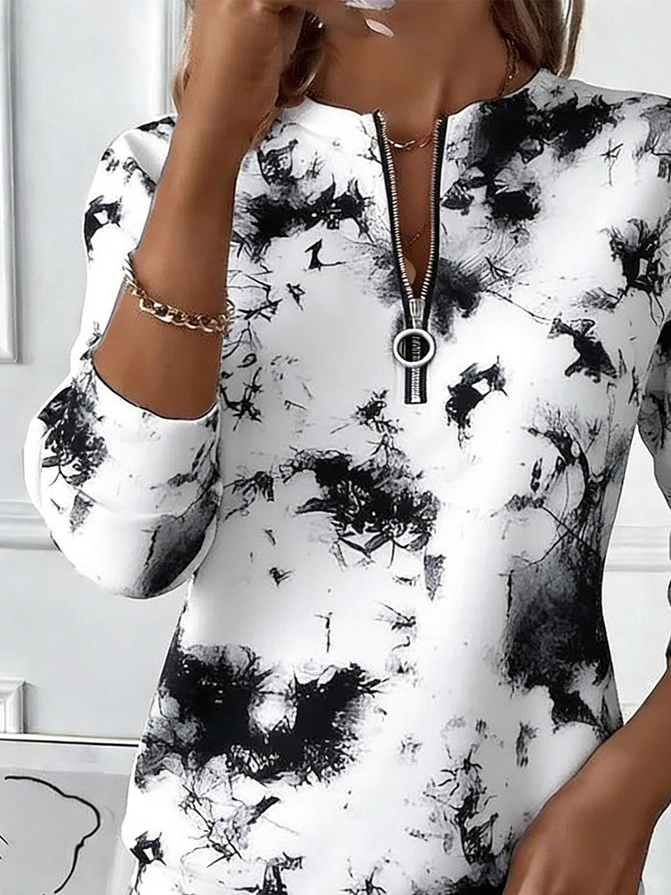 Crew Neck Loose Tie-Dye Pattern Casual Sweatshirt