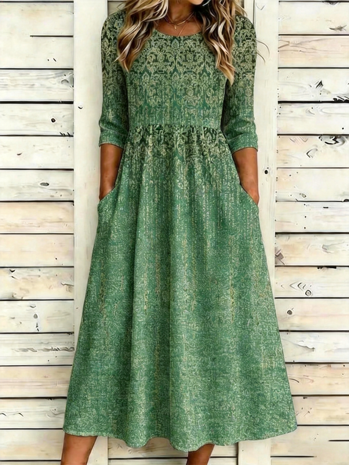Elegant Loose Others Gradient Pattern Dress With No