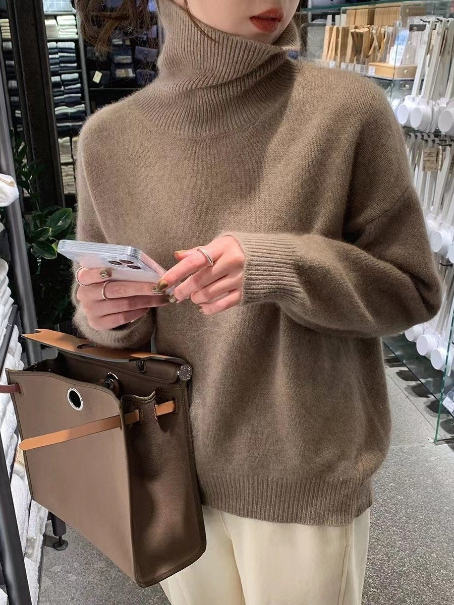 Loose Acrylic Plain Simple Sweater